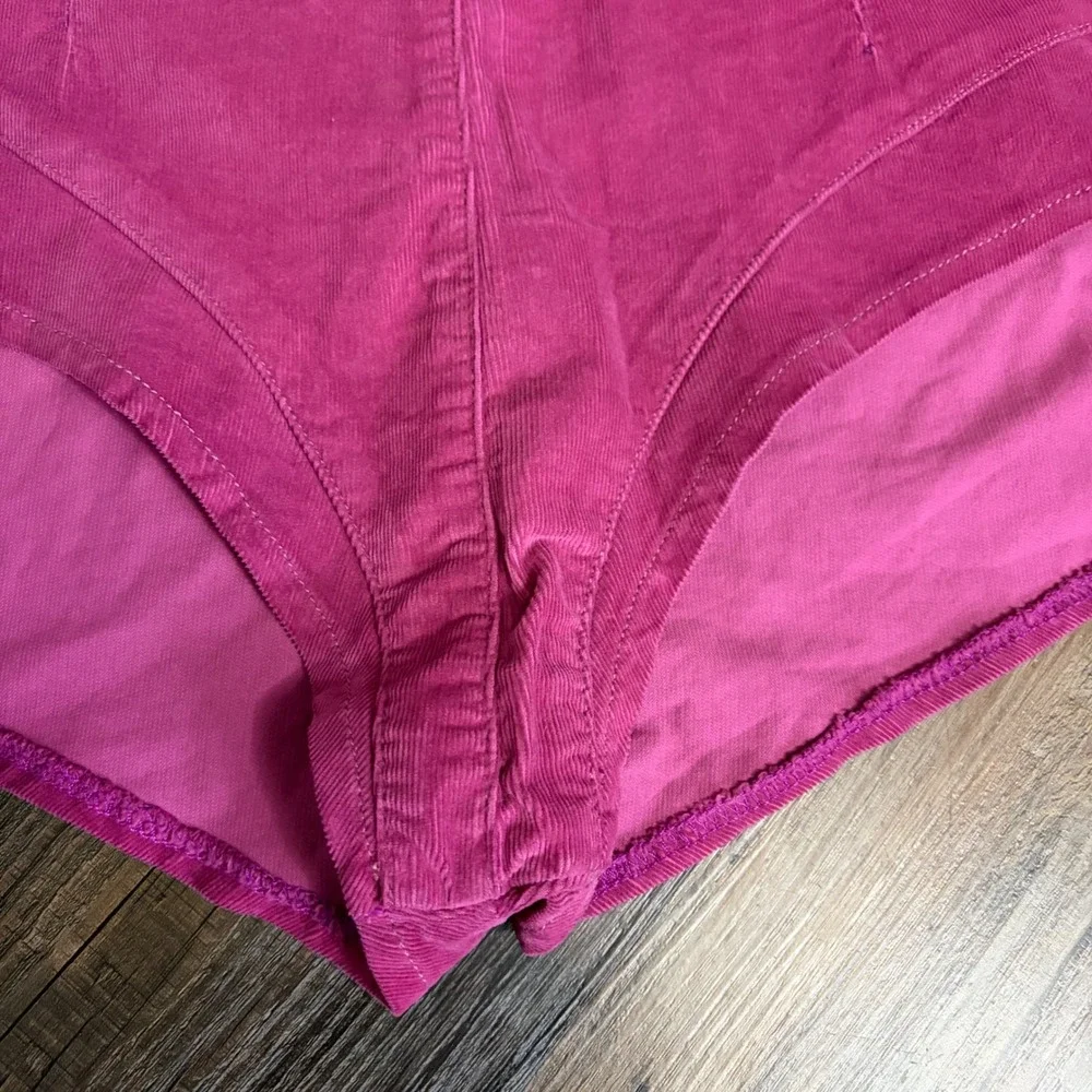 Free People We The Free Keep it Brief Shorts Med Magenta Corduroy High Waist